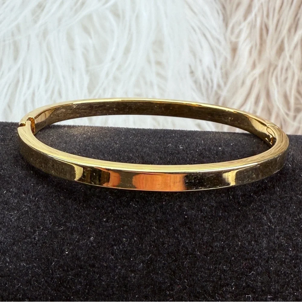 Anne Klein Goldtone Hinged Bangle Bracelet